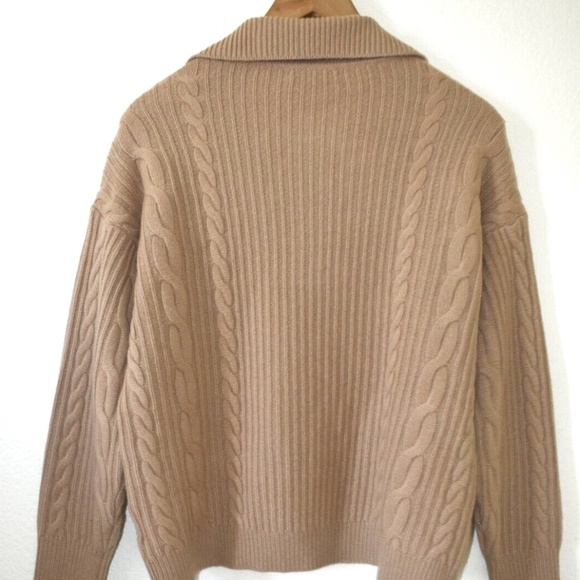 Unworn Nordstrom Signature Wool & Cashmere Cable Knit Jonny Collar Sweater - Picture 5 of 8